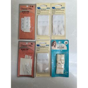 Vintage 60s 70s Bra Back Repair Kit & Shoulder Straps Lot Dritz Beltx NOS 6pc